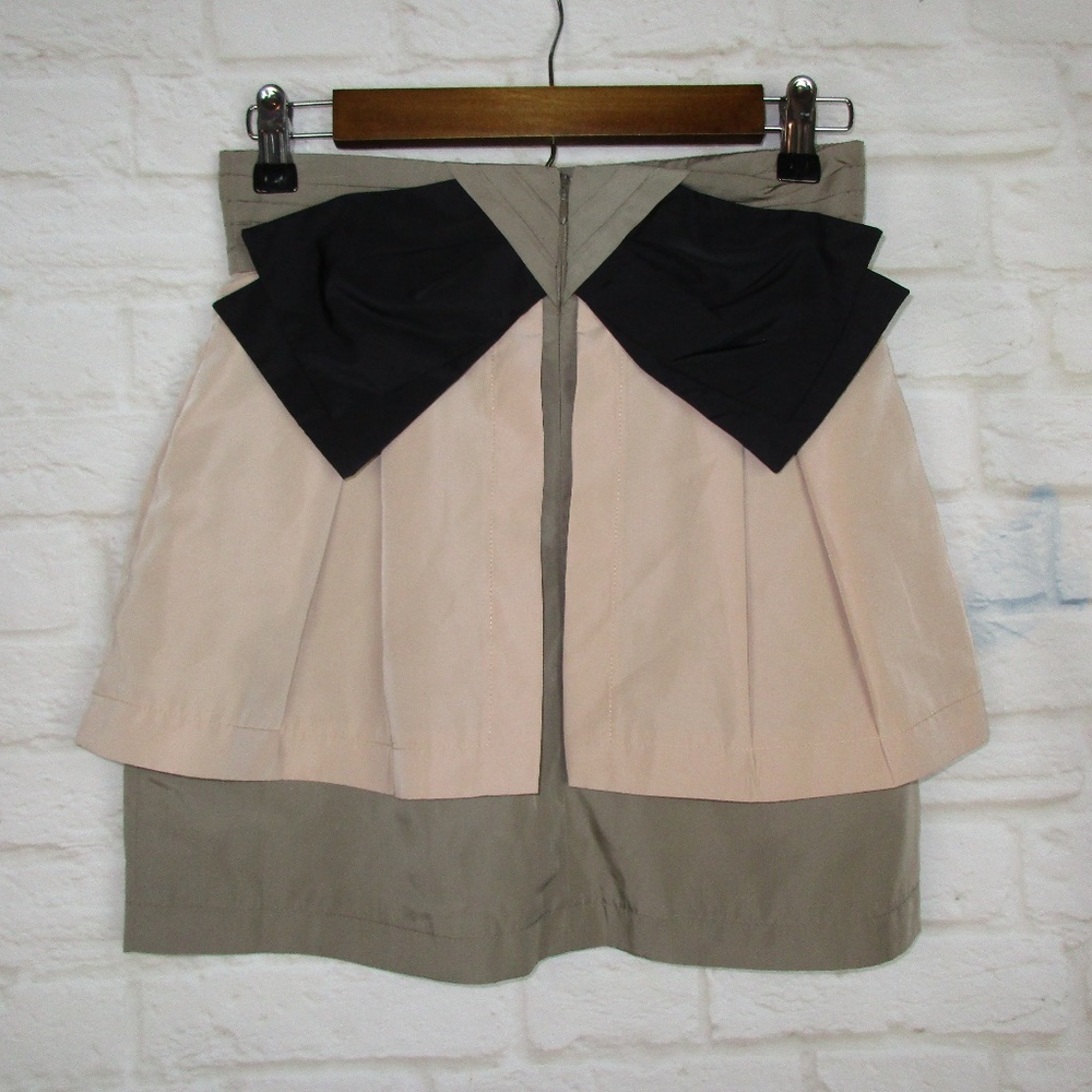 Twelve By Twelve Pink Nude Black Bow Back Skirt - Picture 5 of 7
